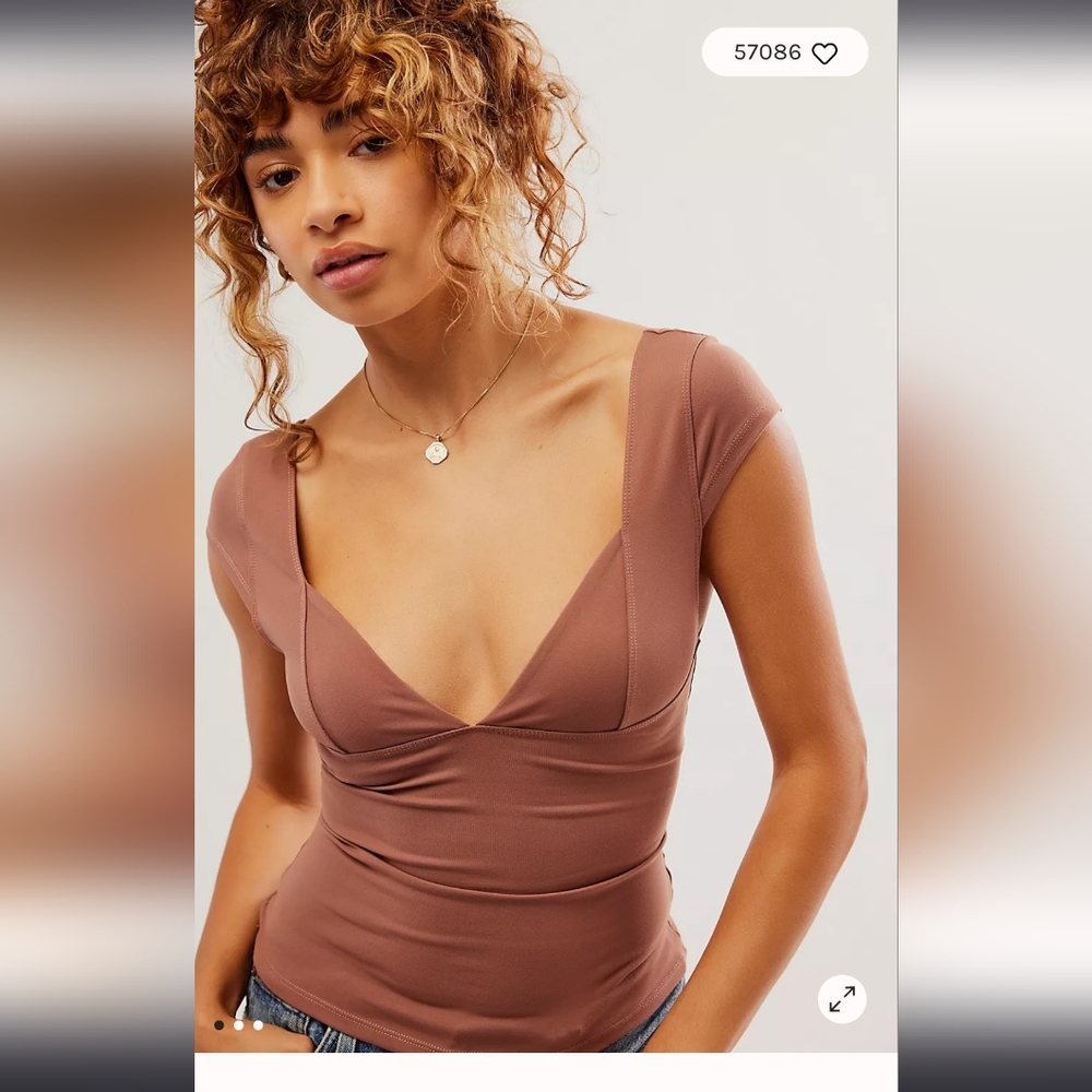 Free People Cami Corset Plunge Top